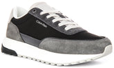 Calvin Klein Low Top Lace up Runner In Grey Black For Men